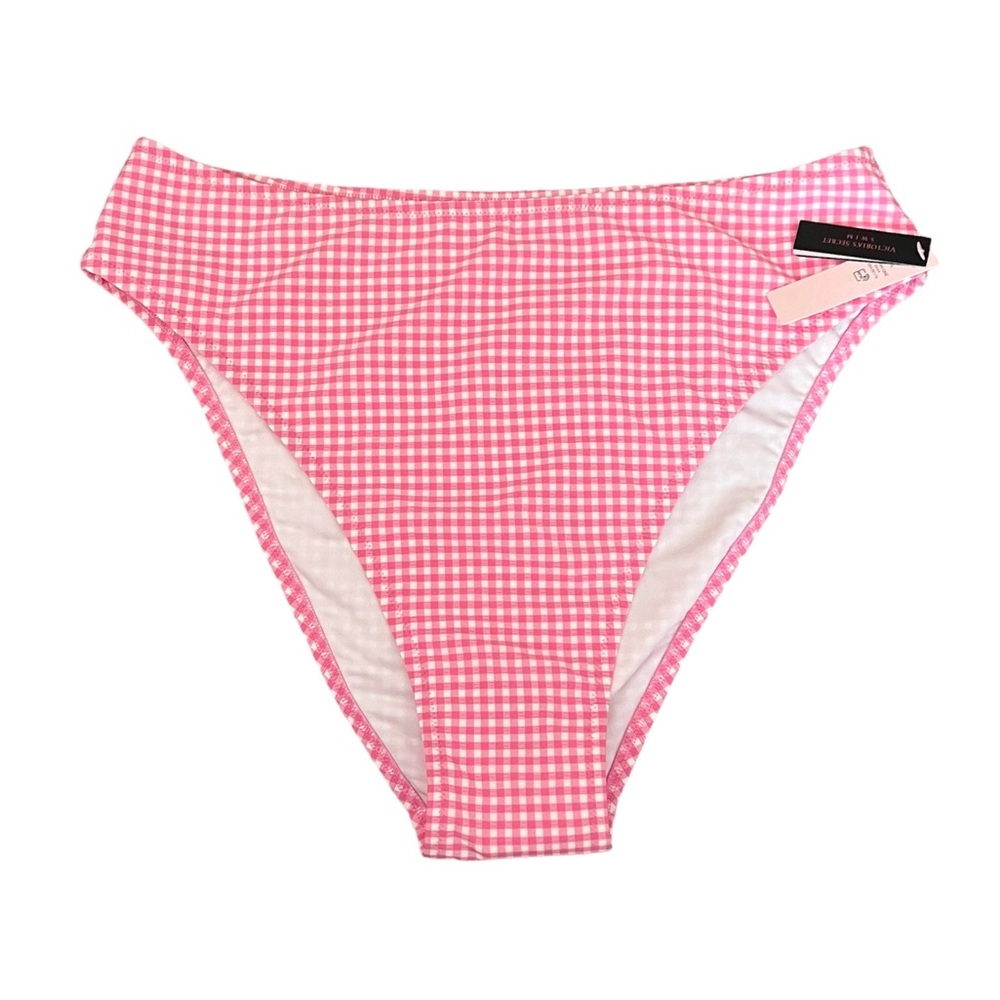 Victoria’s Secret High Waisted Cheeky Pink Gingham Bikini Bottoms